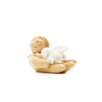 Alternative view of Baby Angel Sleeping on Hand of God Figurine