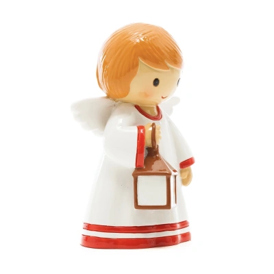Alternative view of Guardian Angel with Lamp Figurine