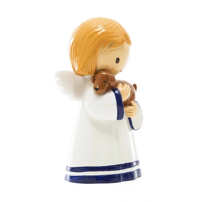 Alternative view of Guardian Angel with Puppy Figurine
